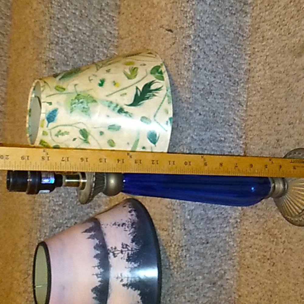 Vintage Desk Lamp Cobalt Blue Glass Crystal Table Lamp - Picture 7 of 16